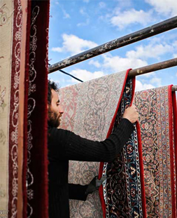 خشک کردن قالی در قالیشویی همدان